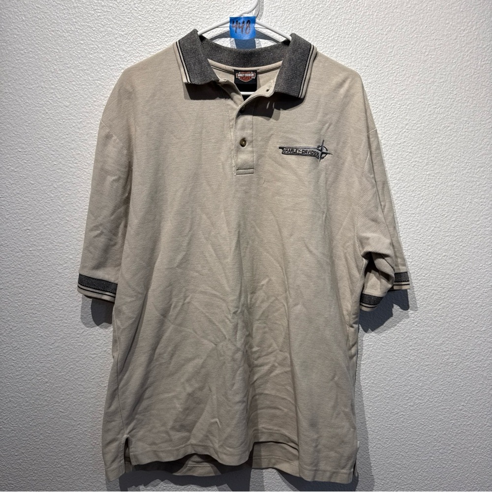 Harley-Davidson polo shirt men's XL extra large beige Corpus Christi Texas